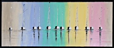 Картина под названием "Couleurs d’été" - Ysabel Laffitte, Подлинное произведение искусства, Акрил Установлен на Деревянная р…