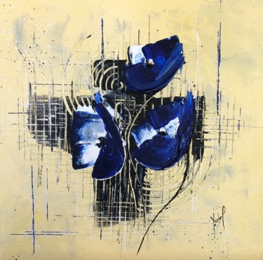 Картина под названием "Anémones" - Ysabel Laffitte, Подлинное произведение искусства, Акрил Установлен на Деревянная рама дл…