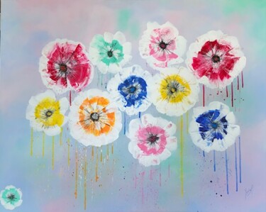 Peinture intitulée "FLOWERS" par Ysabel Laffitte, Œuvre d'art originale, Acrylique Monté sur Châssis en bois