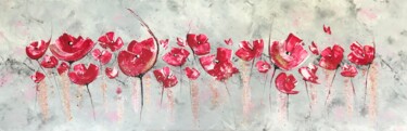 Schilderij getiteld "OCTOBRE ROSE" door Ysabel Laffitte, Origineel Kunstwerk, Acryl Gemonteerd op Frame voor houten brancard