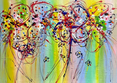 제목이 "ESSENCE FLORALE"인 미술작품 Ysabel Laffitte로, 원작, 아크릴 나무 들것 프레임에 장착됨
