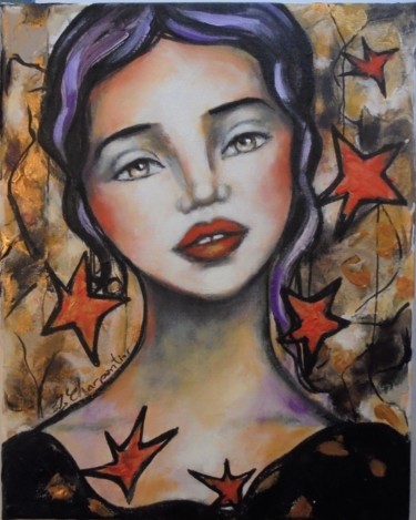 Peinture intitulée "Comme une étoile" par Isabelle Charpentier, Œuvre d'art originale, Acrylique