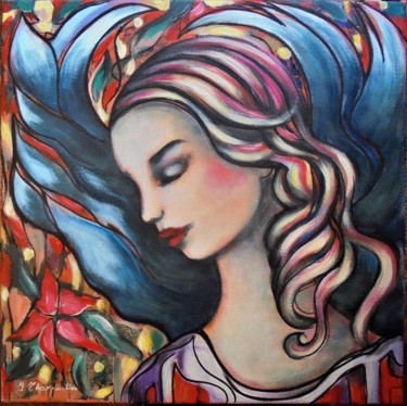Painting titled "Saskia" by Isabelle Charpentier, Original Artwork, Acrylic