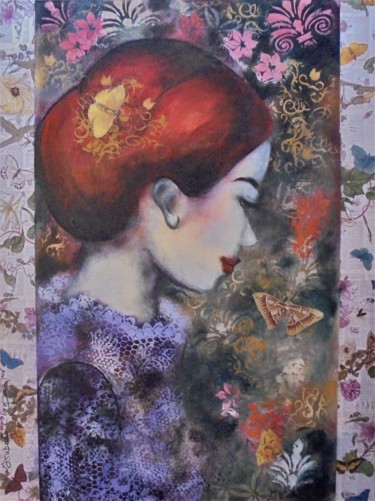 Peinture intitulée "les papillons d'Eana" par Isabelle Charpentier, Œuvre d'art originale, Acrylique