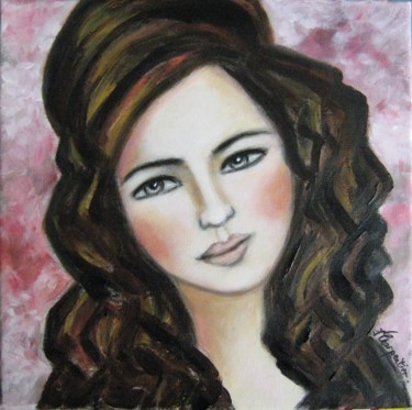 Painting titled "Mademoiselle Chocol…" by Isabelle Charpentier, Original Artwork, Acrylic