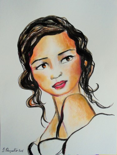 Painting titled "Féminité" by Isabelle Charpentier, Original Artwork
