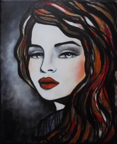 Painting titled "Enigmatic" by Isabelle Charpentier, Original Artwork, Acrylic