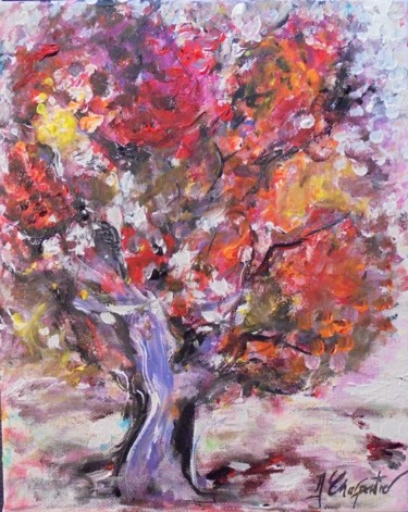 Painting titled "Coeur d'Arbre" by Isabelle Charpentier, Original Artwork, Acrylic