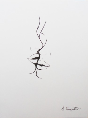 Peinture intitulée "le Baiser" par Isabelle Charpentier, Œuvre d'art originale