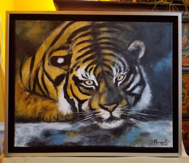 Peinture intitulée "Le Tigre" par Isabelle Charpentier, Œuvre d'art originale, Acrylique