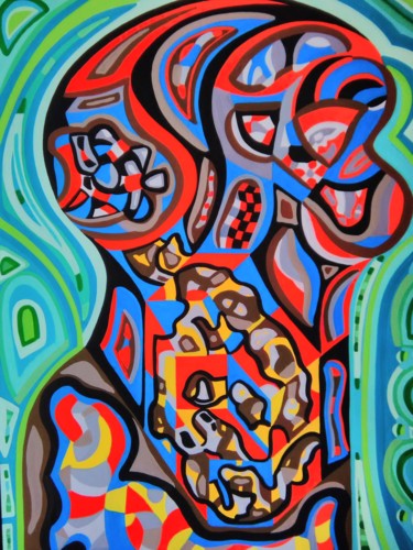 Painting titled "Homo Ludens" by Ysland, Original Artwork, Gouache