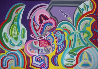 Painting titled "Quadrivium" by Ysland, Original Artwork, Gouache