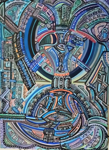 "Blue Angel 2" başlıklı Tablo Ysland tarafından, Orijinal sanat, Guaş boya