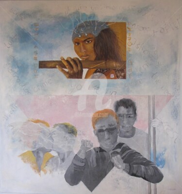 Malerei mit dem Titel "Ethique" von Ytka Tiéllof, Original-Kunstwerk, Öl