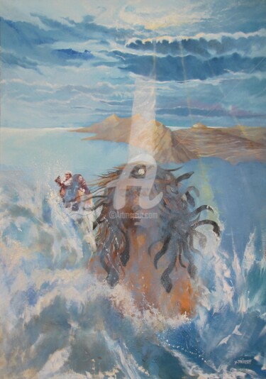 Schilderij getiteld "Médusa" door Ytka Tiéllof, Origineel Kunstwerk, Olie