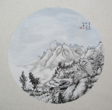 Drawing titled "Hometown No.2" by Yuan Li, Original Artwork