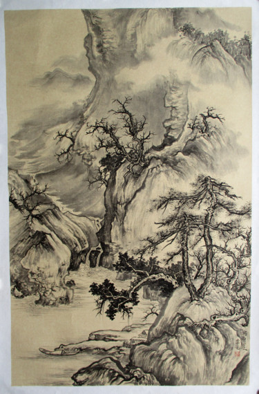 Drawing titled "Early Spring" by Yuan Li, Original Artwork