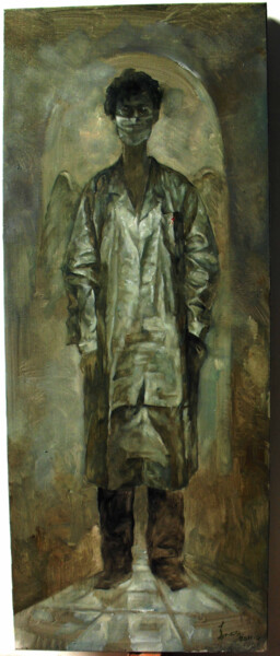 Painting titled "Doctor2" by Ming Yuan, Original Artwork, Oil