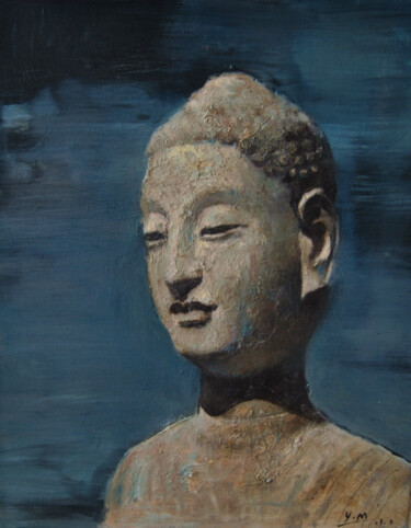 Painting titled "The Buddha" by Ming Yuan, Original Artwork, Objects