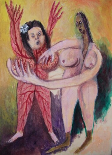 Painting titled "Subcutaneous fat" by Yuan, Original Artwork, Oil