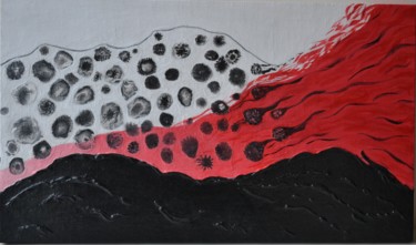 Painting titled "White, red, black-4…" by Anna Yunko, Original Artwork, Acrylic