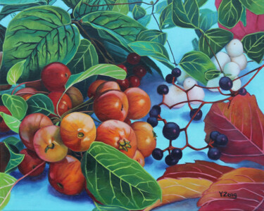 Pintura titulada "Fall/Autumn theme w…" por Yue Zeng, Obra de arte original, Oleo