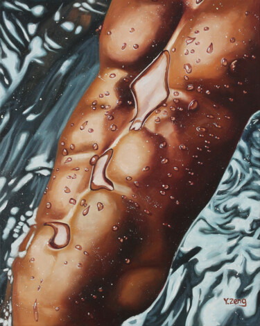 Pintura titulada "Male torso" por Yue Zeng, Obra de arte original, Oleo