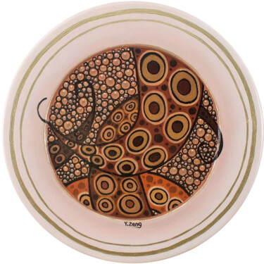 Картина под названием "Coffee octopus cream" - Yue Zeng, Подлинное произведение искусства, Масло