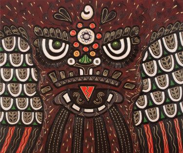 Pintura titulada "Lion dance black" por Yue Zeng, Obra de arte original, Oleo
