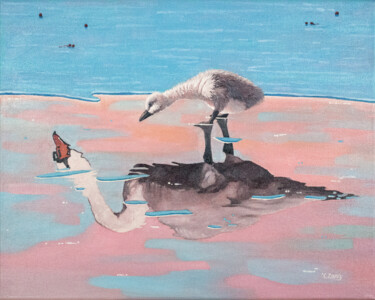 Malerei mit dem Titel "The ugly duckling" von Yue Zeng, Original-Kunstwerk, Öl