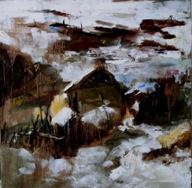 绘画 标题为“关东雪 风景” 由阿越, 原创艺术品, 油