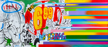 Картина под названием "Abstraction pop" - Yugipop, Подлинное произведение искусства, Акрил Установлен на Деревянная рама для…
