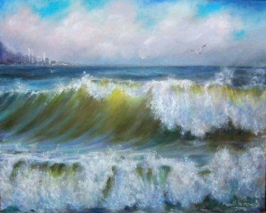 Painting titled "Storm" by Daria Mavlikhanova, Original Artwork, Oil