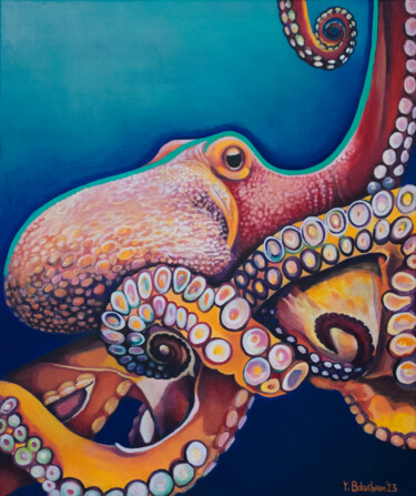 Painting titled "Octopus" by Yulia Bokuchava, Original Artwork, Acrylic