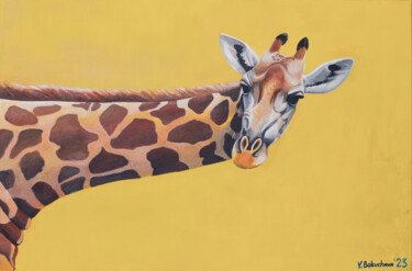 Painting titled "Giraffe" by Yulia Bokuchava, Original Artwork, Acrylic