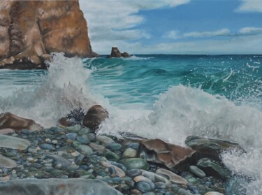 Painting titled "The noise of the wa…" by Yulia Fedun, Original Artwork, Oil