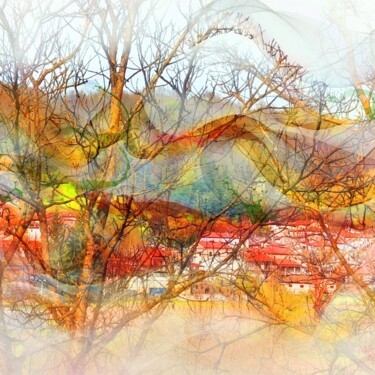 Цифровое искусство под названием "Landscape" - Yulia Larionova, Подлинное произведение искусства, Цифровая живопись