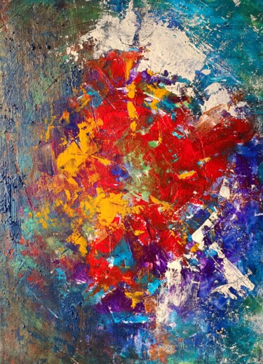Pittura intitolato "Flower explosion" da Yulia Larionova, Opera d'arte originale, Acrilico