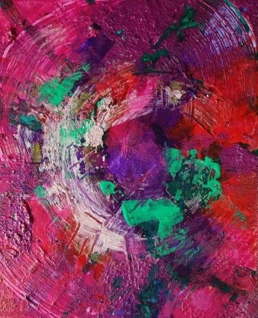 Painting titled "The pink symphony o…" by Yulia Larionova, Original Artwork, Acrylic Mounted on Other rigid panel