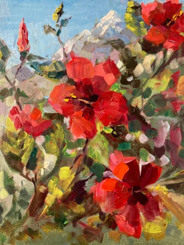 Painting titled "Spring in Mountains" by Yulia Prykina, Original Artwork, Oil