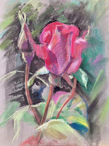 Peinture intitulée "Mountain Rose" par Yulia Prykina, Œuvre d'art originale, Pastel