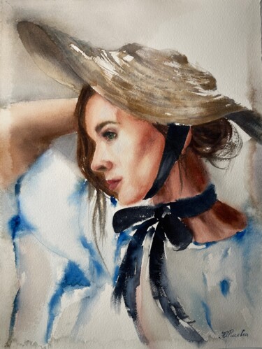 Painting titled "Alla" by Yulia Risevets, Original Artwork, Watercolor