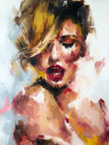 Картина под названием "Нежность" - Yulia Varlamova, Подлинное произведение искусства, Масло