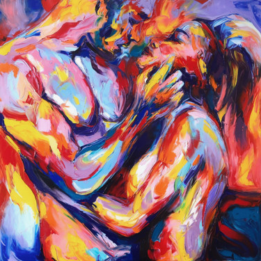 Painting titled "Lovers" by Yulia Varlamova, Original Artwork, Oil