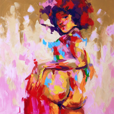 Картина под названием "Peach" - Yulia Varlamova, Подлинное произведение искусства, Масло