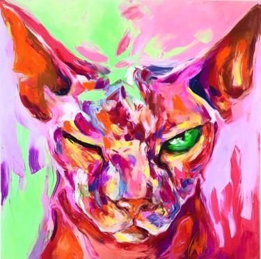 Pintura titulada "Brutal cat" por Yulia Varlamova, Obra de arte original, Oleo