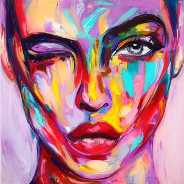 Картина под названием "Portrait2" - Yulia Varlamova, Подлинное произведение искусства, Масло