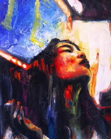 Neon lights Painting titled "Neon lights" by Yulia Varlamova, Original Art, Oil