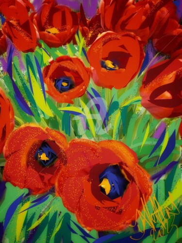 Arte digital titulada ""Тюльпаны"" por Yulia Velychko (JulVelArt), Obra de arte original, Pintura Digital