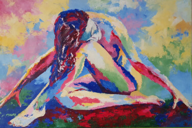 Painting titled "Ethereal Reverie" by Yulia Verigina, Original Artwork, Acrylic Mounted on Wood Stretcher frame